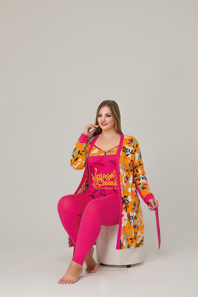 Pajamas Set 3 Piece Cotton Kimono