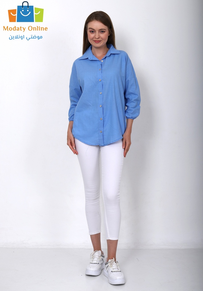 T-Women's Casual Shirt L-BLUE