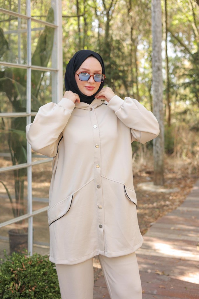 Tracksuit Set Cotton Beige