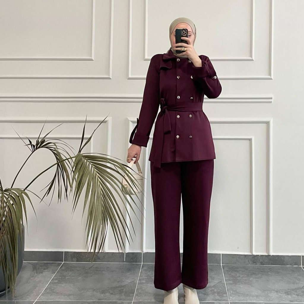 [869-8350-2-38] Tracksuit Set Cotton Purple  (M)