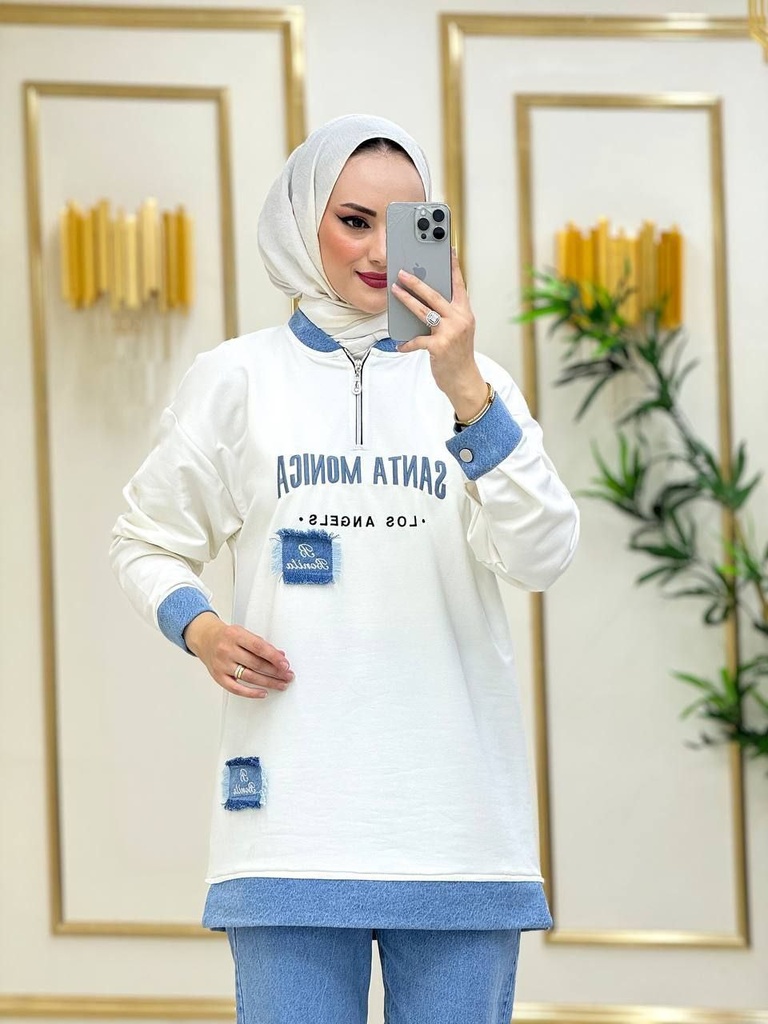 [869-745-1-38] Tracksuit Set Cotton White  (M)